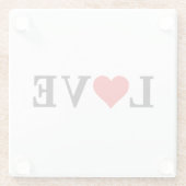 LOVE-minimalist Elegant Glazen Onderzetter (Achterkant)