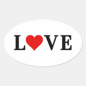 LOVE-minimalist Elegant Ovale Sticker (Voorkant)