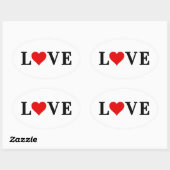LOVE-minimalist Elegant Ovale Sticker (Vel)