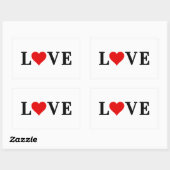 LOVE-minimalist Elegant Rechthoekige Sticker (Vel)