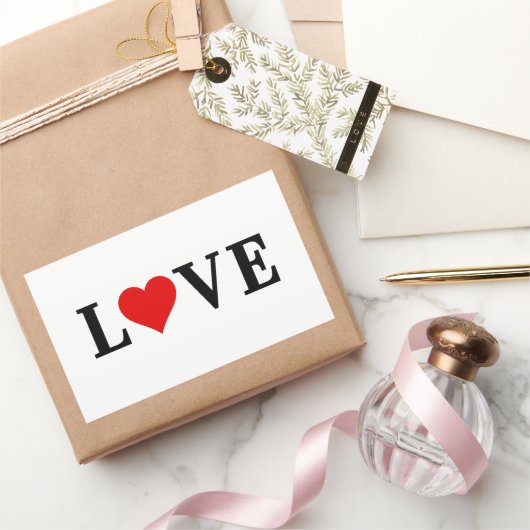 LOVE-minimalist Elegant Rechthoekige Sticker (Geschenken)