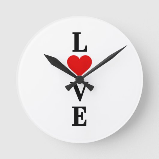 LOVE-minimalist Elegant Ronde Klok (Voorkant)