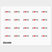 LOVE-minimalist Elegant Vierkante Sticker (Vel)