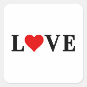 LOVE-minimalist Elegant Vierkante Sticker (Voorkant)