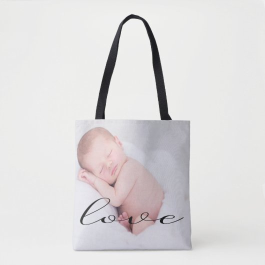 Love Minimalist Script Photo Canvas tas (Voorkant)