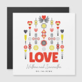 LOVE Minimalistische Jubileum Magnetische Kaart (Voorkant / Achterkant)