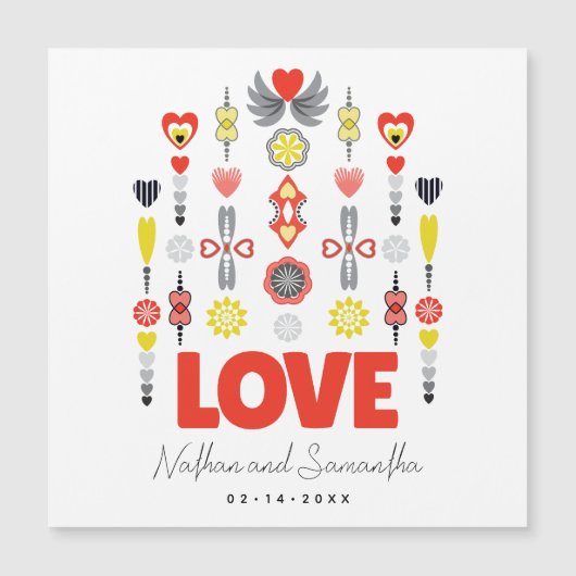 LOVE Minimalistische Jubileum Magnetische Kaart (Voorkant)