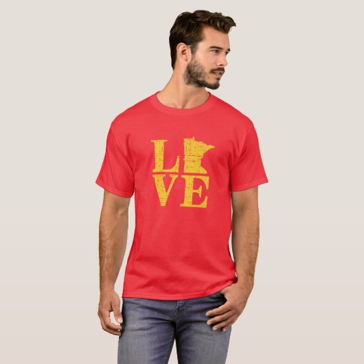 Love Minnesota MN Gopher State Pride T-shirt (Voorkant volledig)