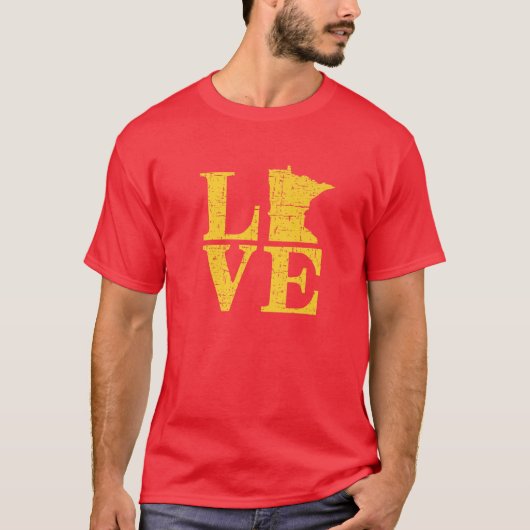 Love Minnesota  MN Gopher State Pride T-shirt (Voorkant)