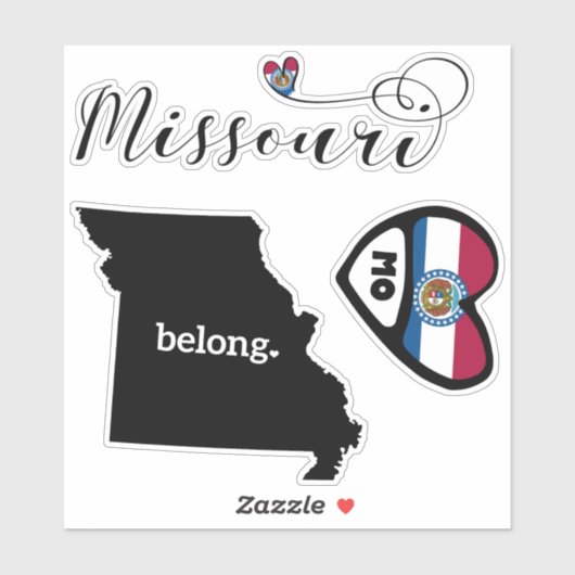 Love Missouri, 3 Design, Die Cut Stickers (Vel)