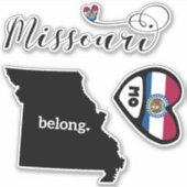 Love Missouri, 3 Design, Die Cut Stickers (Voorkant)