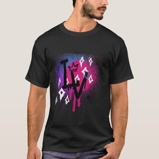 LoVE Mode, LoVE ontwerp, Spray Paint Graphic, PU T-shirt (Voorkant)