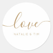 Love Modern Calligraphy Wedding Favor Classic Roun Ronde Sticker (Voorkant)