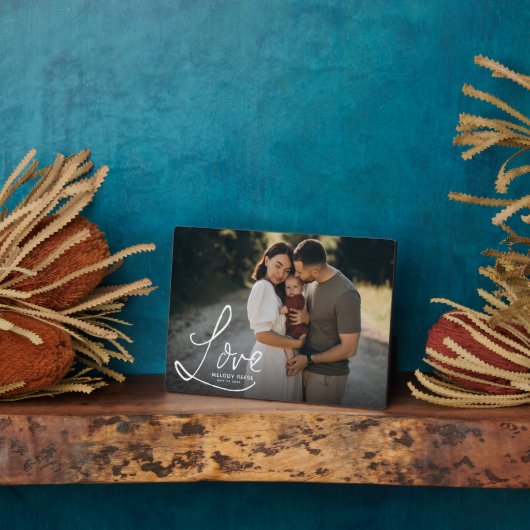 LOVE Modern Elegant Family Photo Keepomwille Fotoplaat (Zijkant)