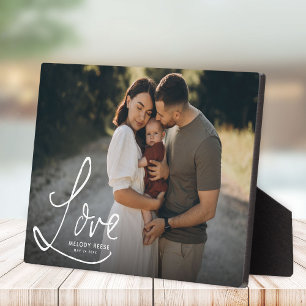 LOVE Modern Elegant Family Photo Keepomwille Fotoplaat