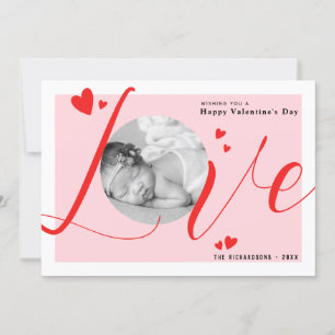Love Modern Elegant Happy Valentine's Day Photo Feestdagenkaart