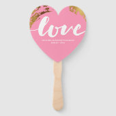 Love Modern Gold Foil roze Typography Wedding Handwaaier (Achterkant)