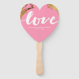 Love Modern Gold Foil roze Typography Wedding Handwaaier
