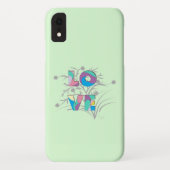 Love Modern Graphic Green Hoesje-Mate iPhone Case (Achterkant)