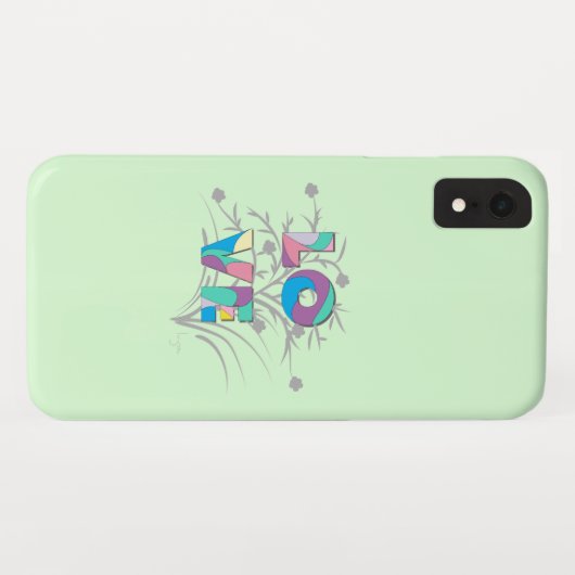 Love Modern Graphic Green Hoesje-Mate iPhone Case (Achterkant (horizontaal))