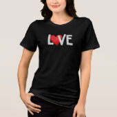 LOVE Modern Heart Graphic Tee Tri-Blend Shirt (Voorkant)