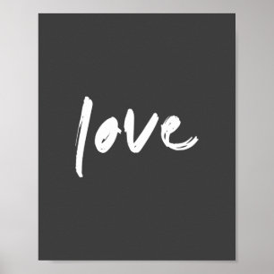 Love Modern Minimalistisch stijlvol woordcitaat Poster