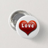 Love Modern Red Heart Ronde Button 3,2 Cm (Voorkant /achterkant)
