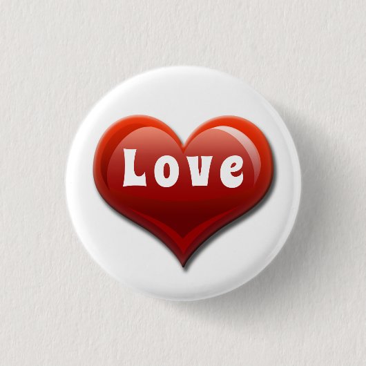 Love Modern Red Heart Ronde Button 3,2 Cm (Voorkant)