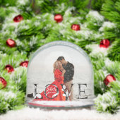 Love Modern Script Monogram Year 2 Photo Sneeuwbol (Kerstmis)