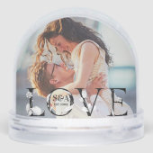 Love Modern Script Monogram Year 2 Photo Sneeuwbol (Achterkant)