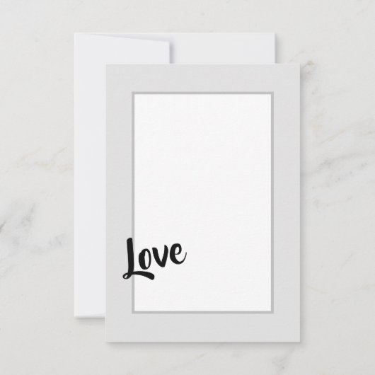 Love Modern Script Typografie Bedankkaart (Achterkant)