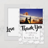 Love Modern Script Typografie Bedankkaart (Voorkant / Achterkant)