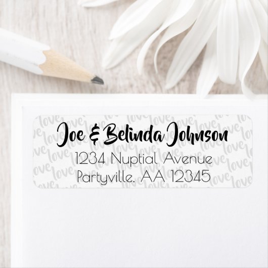 Love Modern Script Typografie Etiket (Insitu)