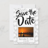 Love Modern Script Typografie Save The Date (Voorkant)