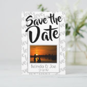 Love Modern Script Typografie Save The Date (Staand voorkant)