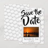 Love Modern Script Typografie Save The Date (Voorkant / Achterkant)