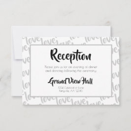 Love Modern Script Typography Reception Kaart