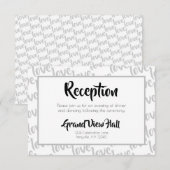 Love Modern Script Typography Reception Kaart (Voorkant / Achterkant)