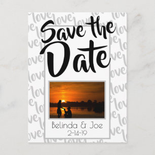 Love Modern Script Typography Save the Date Aankondigingskaart