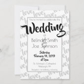Love Modern Script Typography Wedding Kaart (Voorkant)