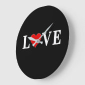 LOVE Modern Trendy Black en White Grote Klok (Hoek)