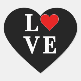 LOVE Modern Trendy Black en White Hart Sticker