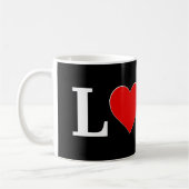 LOVE Modern Trendy Black en White Koffiemok (Links)