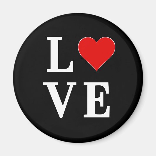 LOVE Modern Trendy Black en White Magneet (Voorkant)