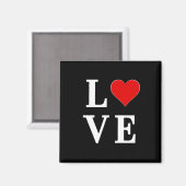 LOVE Modern Trendy Black en White Magneet (Voorkant / Achterkant)