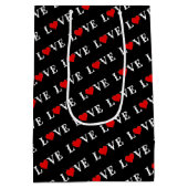 LOVE Modern Trendy Black en White Medium Cadeauzakje (Achterkant)