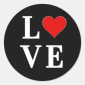 LOVE Modern Trendy Black en White Ronde Sticker (Voorkant)
