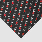 LOVE Modern Trendy Black en White Tissuepapier (Detail)