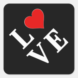 LOVE Modern Trendy Black en White Vierkante Sticker