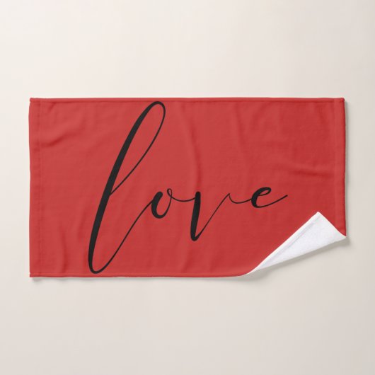 Love Modern Trendy Script Typografie ELKE KLEUR Bad Handdoek (Handdoek)